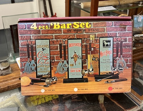 Vintage white horse bar set - vintage,