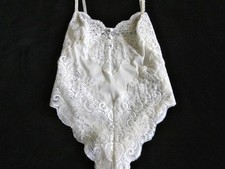 Vintage Body Lites Ivory Teddy 34-36-ish Lacy Antron III Nylon Cami-Knickers NEW