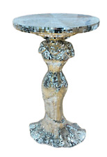 STUNNING MIRRORED TABLE SILVER MOSAIC VENETIAN FLOWER STAND BED SIDE LAMP ROMANY