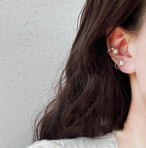 Small pearl clip earrings - small,