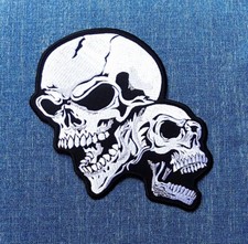 Large DOUBLE SKULL Iron On