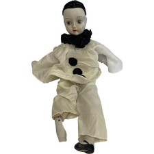 Woolbro Pierrot Clown Doll Porcelain Face Articulated Limb [Damaged Leg]