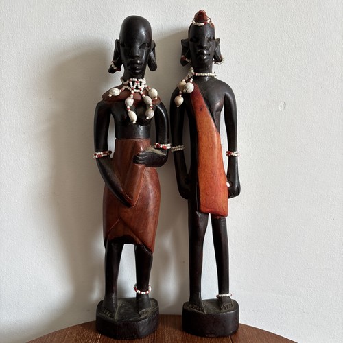 Vintage maasai pair - vintage, wood