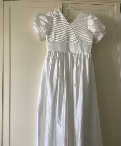 White satin princess wedding - white,