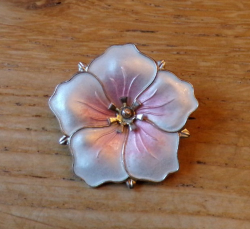 Sterling silver pink enamel - sterling,