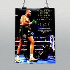 Tyson Fury Poster - Gypsy King motivational boxing quotes #19 - Print - Wall Art