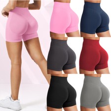 Women Workout Impact Shorts Scrunch Butt Lifting Gym Seamless Booty Biker Shorts