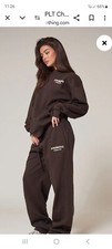 Women's PLT Chocolate Brown Premium Tracksuit Excellent Condition L/XL