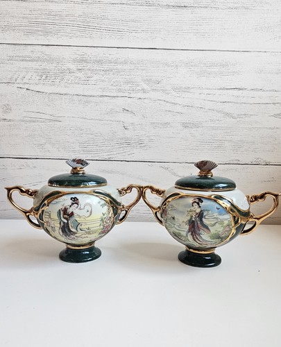 Pair porcelain music box - pair,