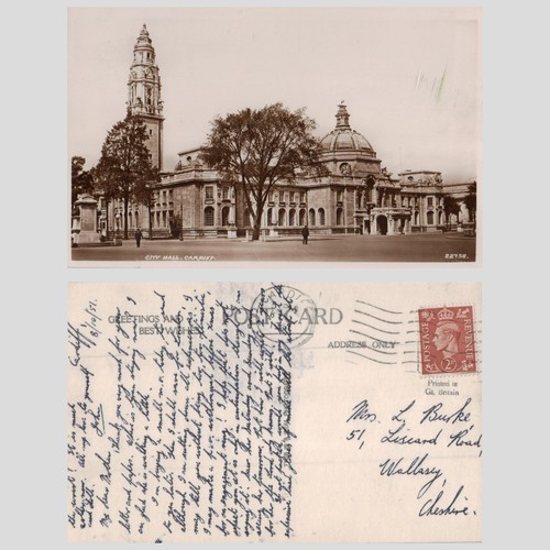 Vintage postcard city hall - vintage,