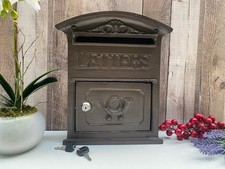 Brown Metal Wall Mounted Letter Box
