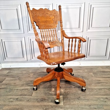 Vintage Oak Swivel Chair