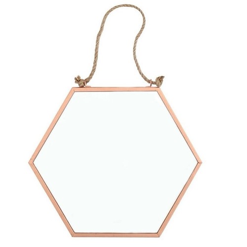 Hexagon hanging wall mirror - hanging,