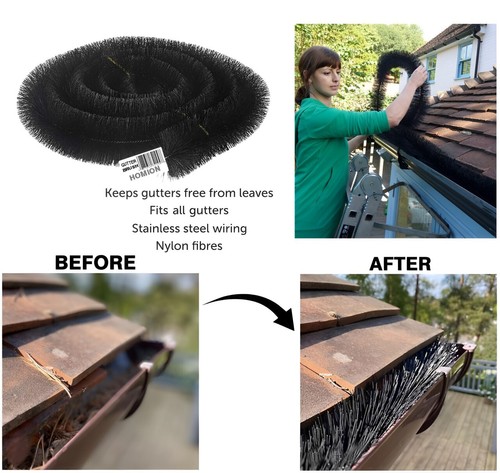 Gutter guard brush black - black, drain