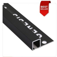 Genesis Square Edge Matt Black Aluminium Tile Edging Trim CUTS/SURPLUS