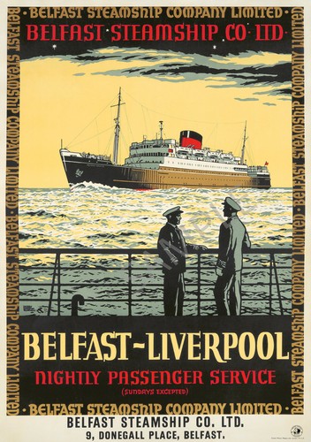 Vintage railway poster belfast - railway,