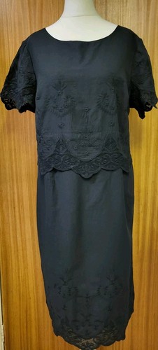 Ladies black embroidered - black,