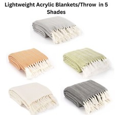 Wool Like feel Warm Throws for sofas Chairs Blanket Couch Settees Sofas Beds