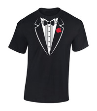 NEW TUXEDO T SHIRT MENS FUNNY COOL JOKE TOP DESIGN FANCY DRESS NEW TOP