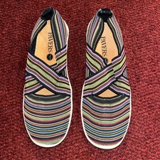 PAVERS.Wider Fit.New/Free Shoe Bag. Colourful striped flat shoes UK4/37