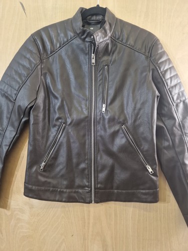 Faux leather jacket zip - faux,