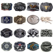 Vintage Men Western Cowboy Men's Leather Belt Buckle Metal 38mm 40mm 30 Patterns