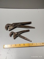 VINTAGE FOOTPRINT ADJUSTABLES X 2  PIPEFITTER PLUMBER  ADJUSTABLE  5-1/2" and 8"