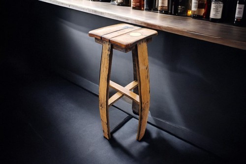 Bar stool made from - , whiskey