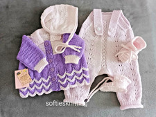 Hand knitted newborn baby