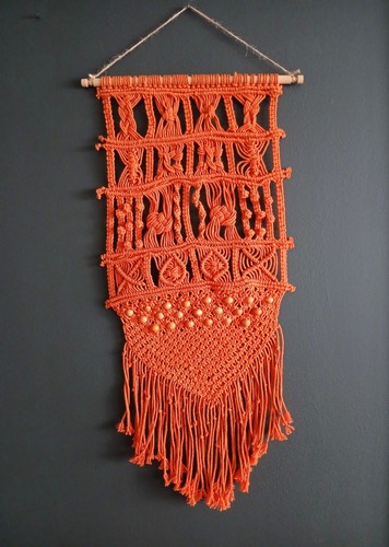 Vintage swedish macrame wall - swedish,