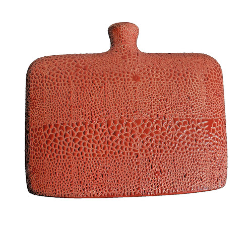 Orange textured glossy - orange, ceramic