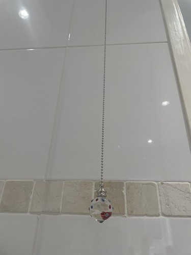 Crystal pull cord handle - crystal, with