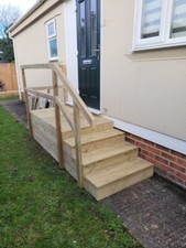 Large steps stairs with - steps, deck
