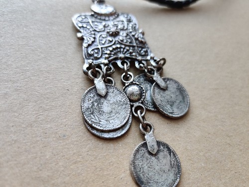 Metal coin necklace boho - coin,
