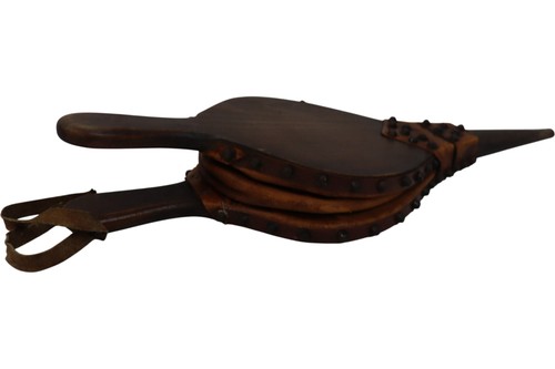 Antique wood and leather - wood,
