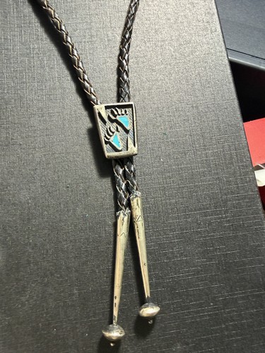 Vintage turquoise bolo tie - turquoise,