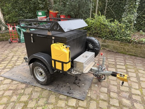 Camping trailer with roof box - with,