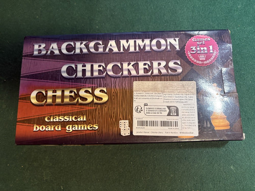 Backgammon, Checkers, Chess