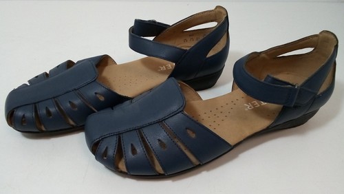 Hotter blue sandals - blue, leather