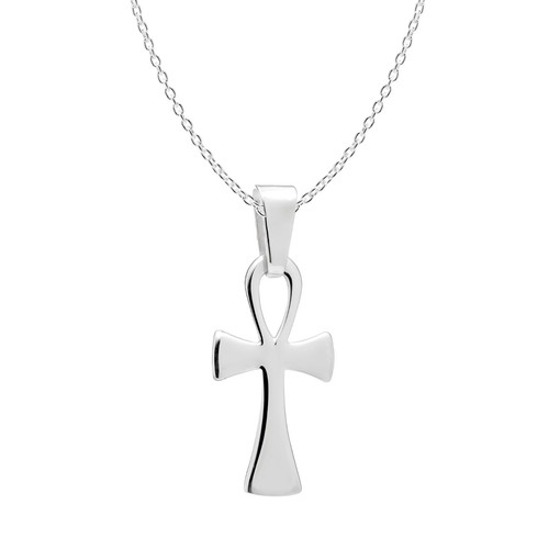 Silver ankh cross pendant - cross,
