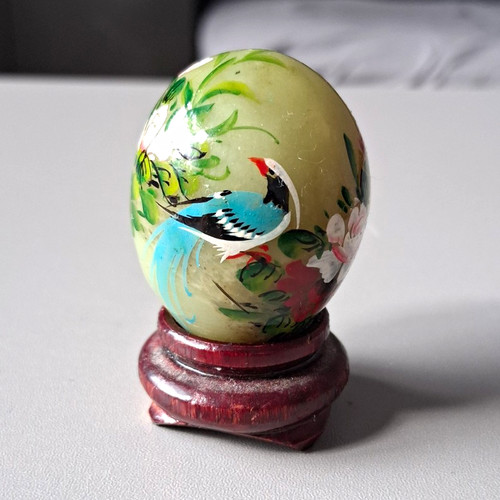 Vintage hand painted marble - painted,