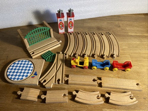 Wooden railway train genuine - -,