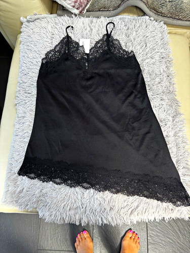 Black lace trim camisole - lace,