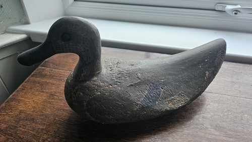 Decoy duck carved - carved, circa