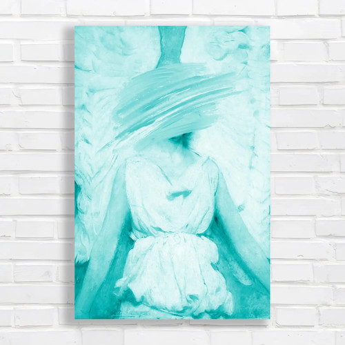 Vibrant abstract teal canvas - vibrant,