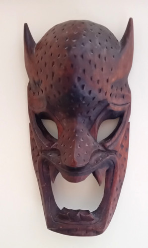 Vintage hand carved horned - vintage,