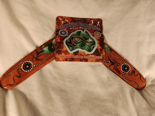 New boomerang hand painted - new,