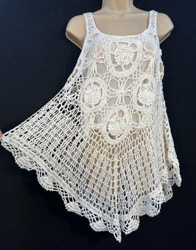 Crochet long ivory knit - crochet,