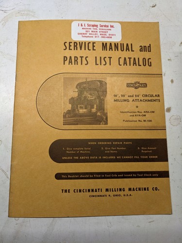 Cincinnati service manual - cincinnati,