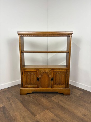 Priory oak bookcase with - oak,
